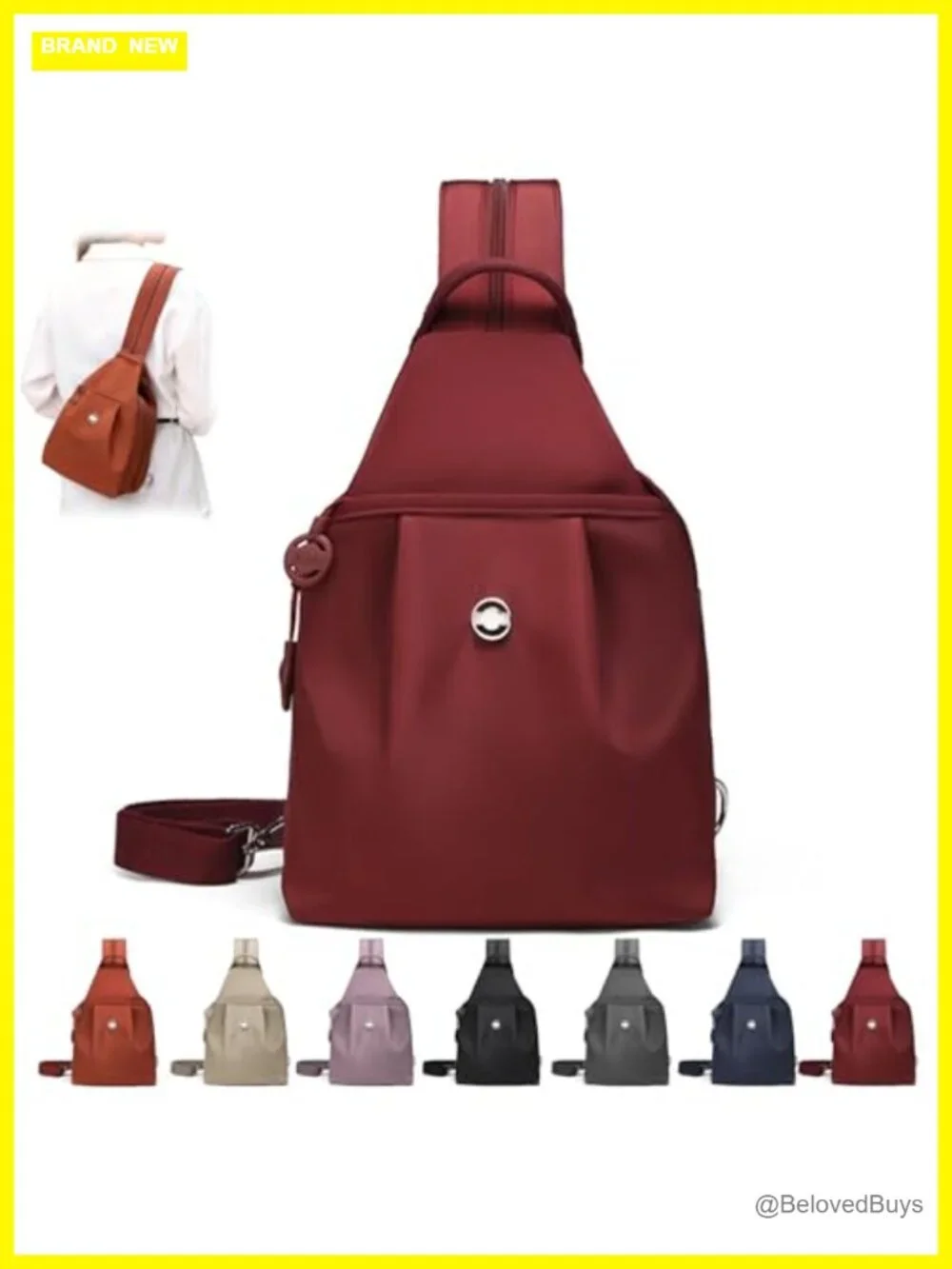 3-in-1 Anti Theft Convertible Tote Backpack Purse, Nylon Sling Bag for Travel